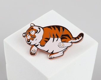 Tiger Pin, Fat Tiger Pin, Cute Fat Tiger, Orange Tiger Enamel Pin, Siberian Tiger Pin, Chonky Tiger Pin, Chonkers, Chubby Tiger Pin Set