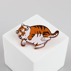 Tiger Pin, Fat Tiger Pin, Cute Fat Tiger, Orange Tiger Enamel Pin, Siberian Tiger Pin, Chonky Tiger Pin, Chonkers, Chubby Tiger Pin Set