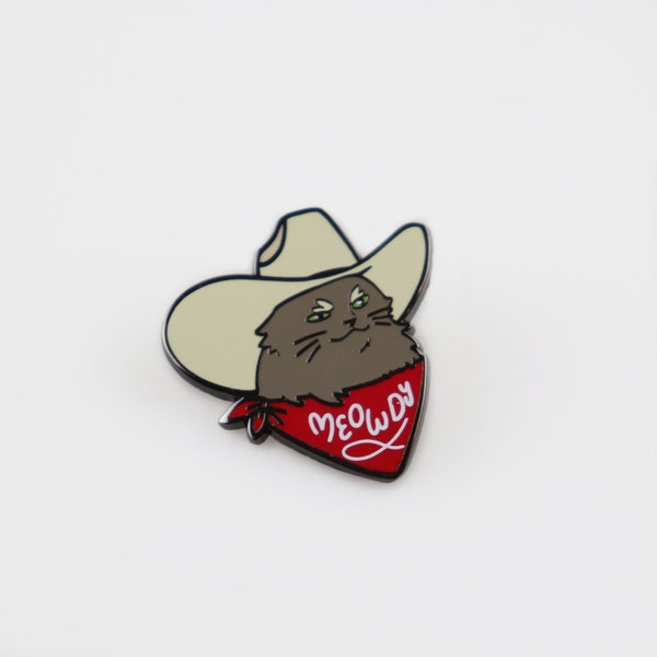 Cowboy Cat Pin / Cowboy Enamel Pin / Meowdy Pin / Western Cat Pin / Western Cowboy Pin / Southern Enamel Pin / Rodeo Cat Pin / Howdy Pin