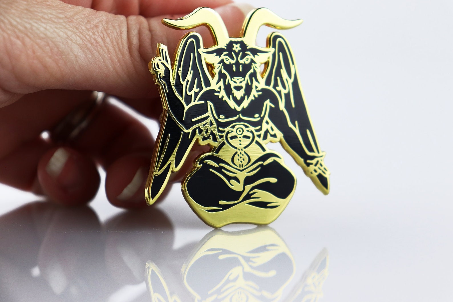 Baphomet Pin | Baphy Demon, Baphomet Occult Demonic Pin, Angels and ...