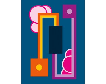 A5 Giclee Graphic Art Print - 'In the Clouds'