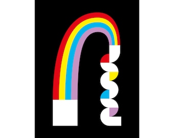 A5 Giclee Graphic Art Print - 'Rainbow Machine'