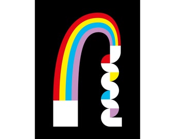 A4 Giclee Graphic Art Print - 'Rainbow Machine'