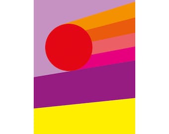 A4 Giclee Graphic Art Print - 'Rolling Sun'
