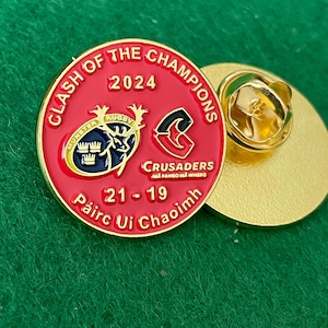 Clash of the Champions Munster v Crusaders Rugby Union Pin Badge