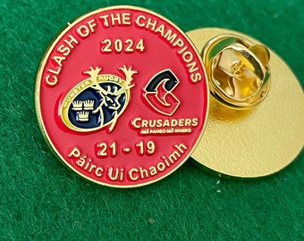 Insignia de pin de la Unión de Rugby de Choque de campeones Munster v Crusaders