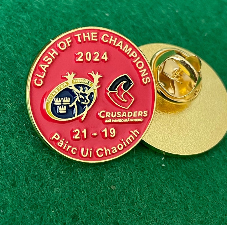 Clash of the Champions Munster v Crusaders Rugby Union Pin Badge