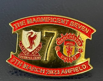 Liverpool 7-0 Man Utd Pin Badge – Celebrate a Historic Victory!