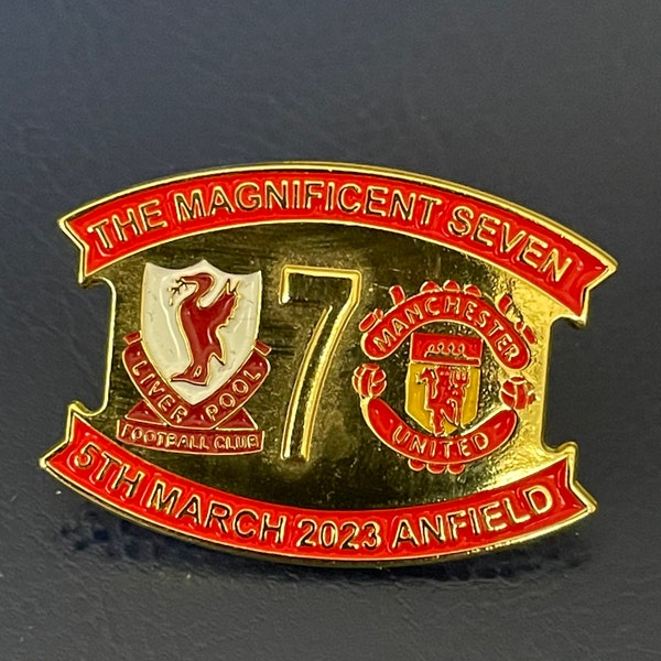 Liverpool 7 v 0 Man Utd Pin Badge