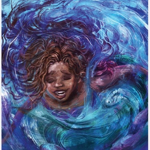 Disney Ariel And Friends Print By Nikkolas Smith The Little Mermaid Official 16x20 in Offset Lithograph Exclusive DMI Collectible Bailey