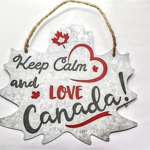 Canada metal sign, Maple leave sign, Galvanized sign, Galvanized Metal Sign, Oh Canada