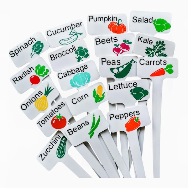 Etiquetas para plantas de hortaliças, marcadores de jardim, etiquetas plásticas para plantas.