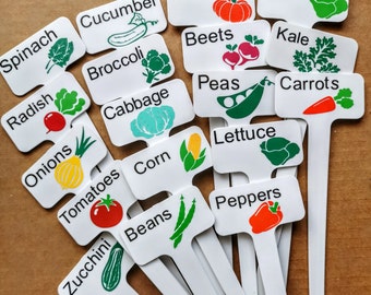 Vegetables Plant labels ,Plant markers, Plastic labels, Nursery labels, Plant tags, Garden stakes,
