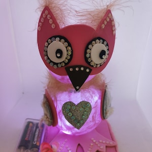 Night light owl, Owl gift figurine, Owl Lamp