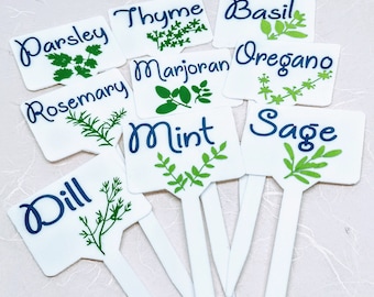 Herb Garden Markers: Weatherproof Plastic Plant Labels