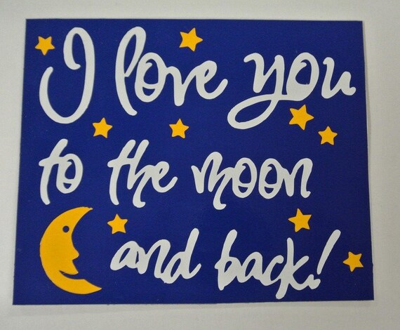 Love You to the Moon and Back 2.5 x 2.5 Hardboard Refrigerator Magnet Pack of 2 