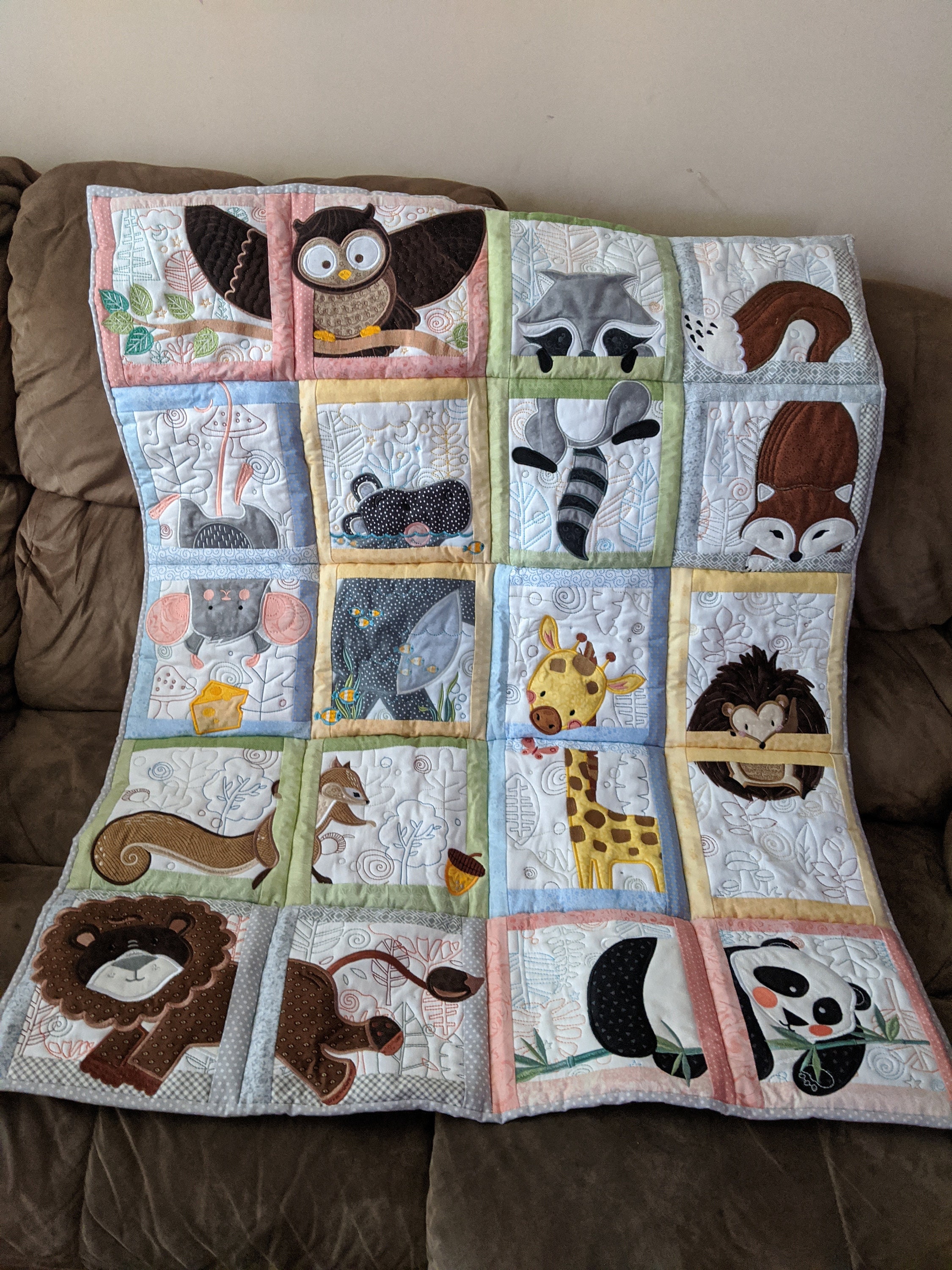 Panel quilt animal baby blanket Etsy