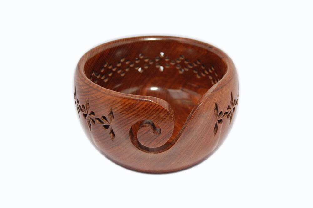 Sheesham Wood Yarn Bowl Perfect Wooden Yarn Holder for Etsy