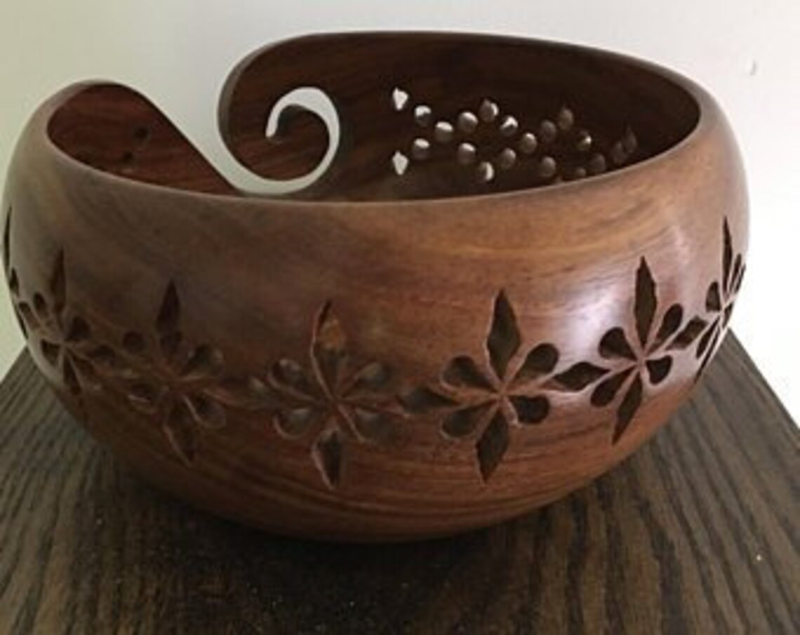 Sheesham Wood Yarn Bowl 7 X 4 Perfect Wooden Yarn Holder for Etsy