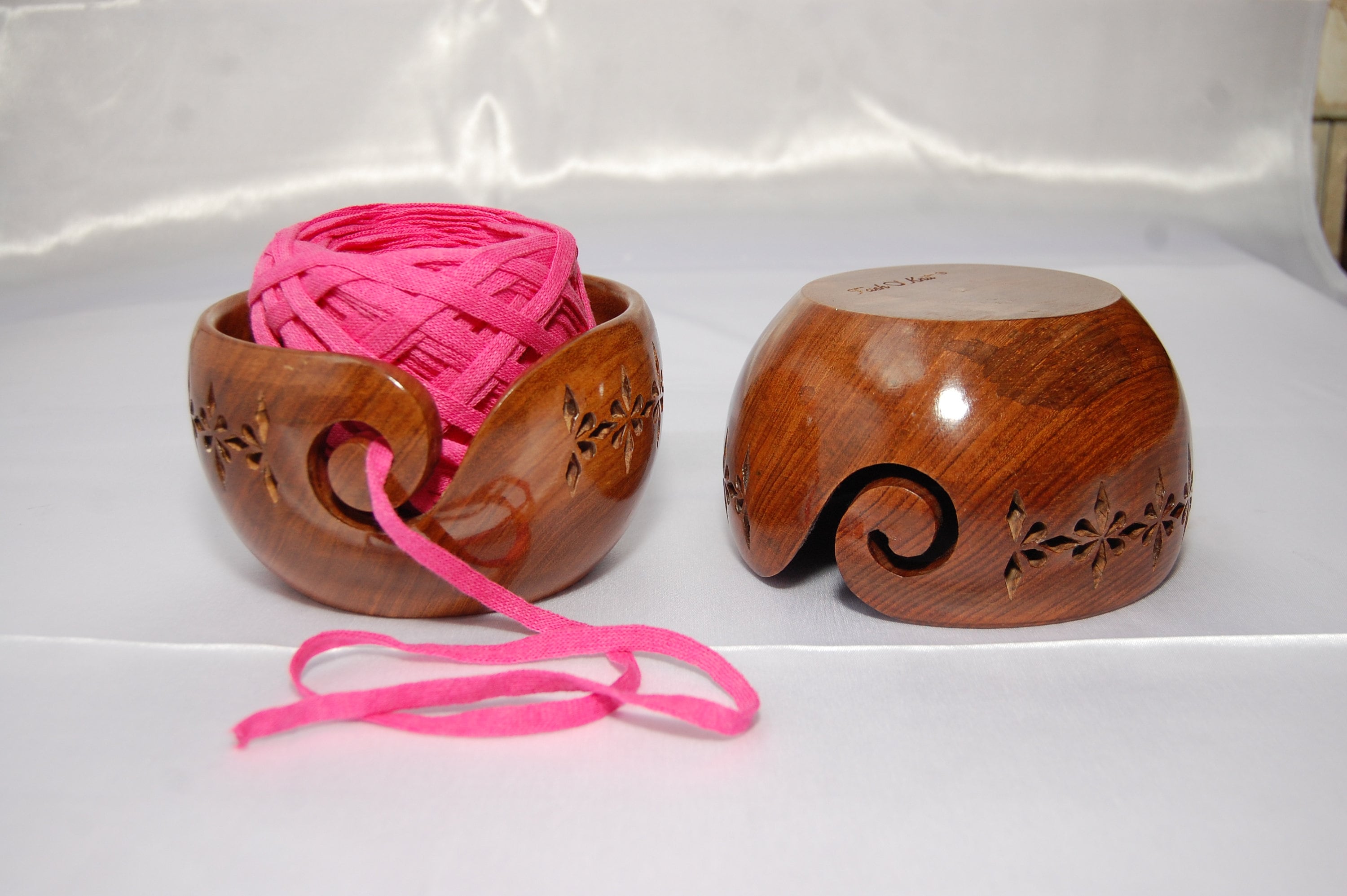 Sheesham Wood Yarn Bowl Perfect Wooden Yarn Holder for Etsy
