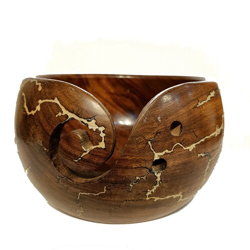 Yarn Bowl in Sheesham Wood 6X4 With Free Christmas Tree Etsy