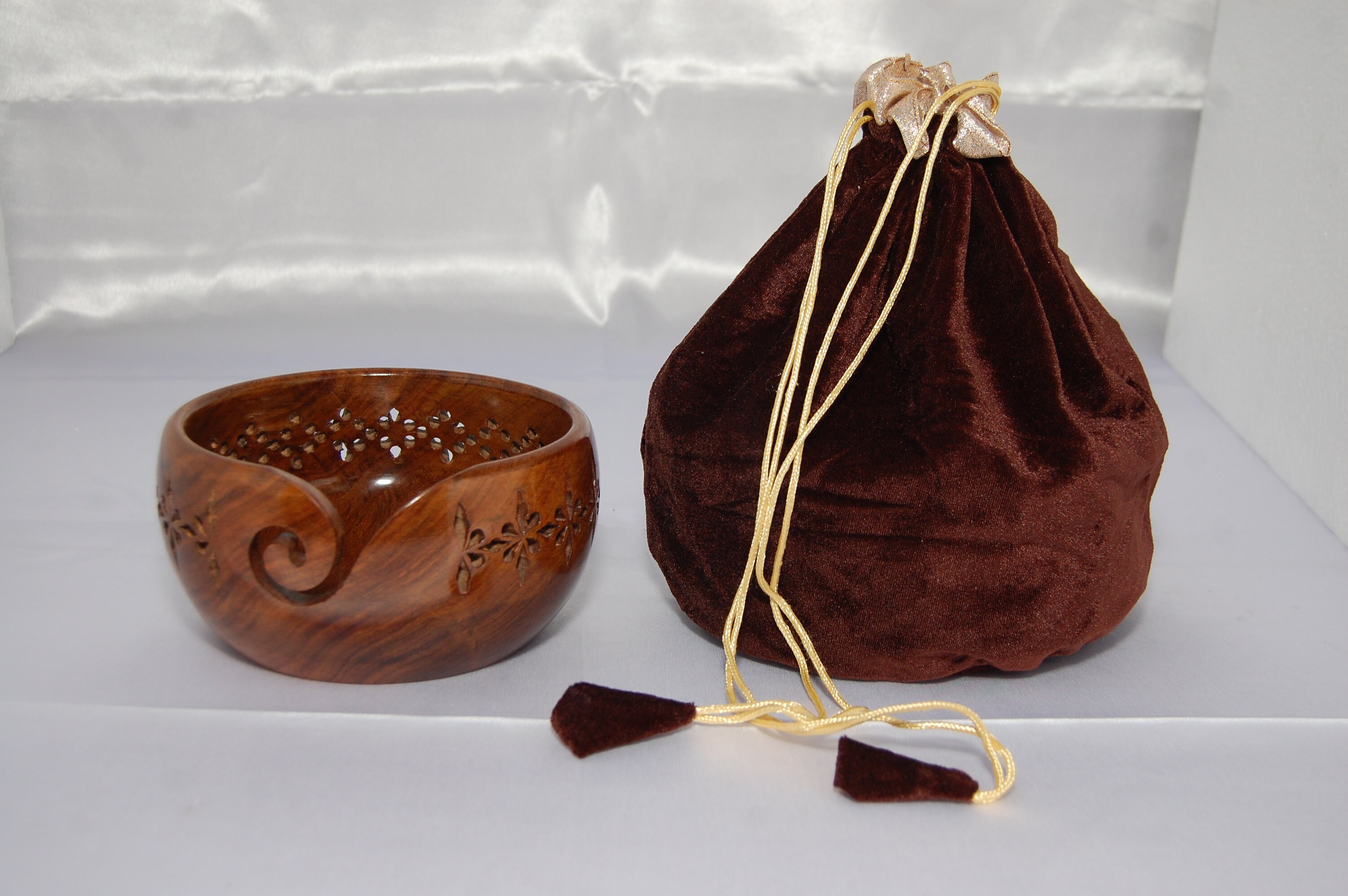 Sheesham Wood Yarn Bowl Perfect Wooden Yarn Holder for Etsy