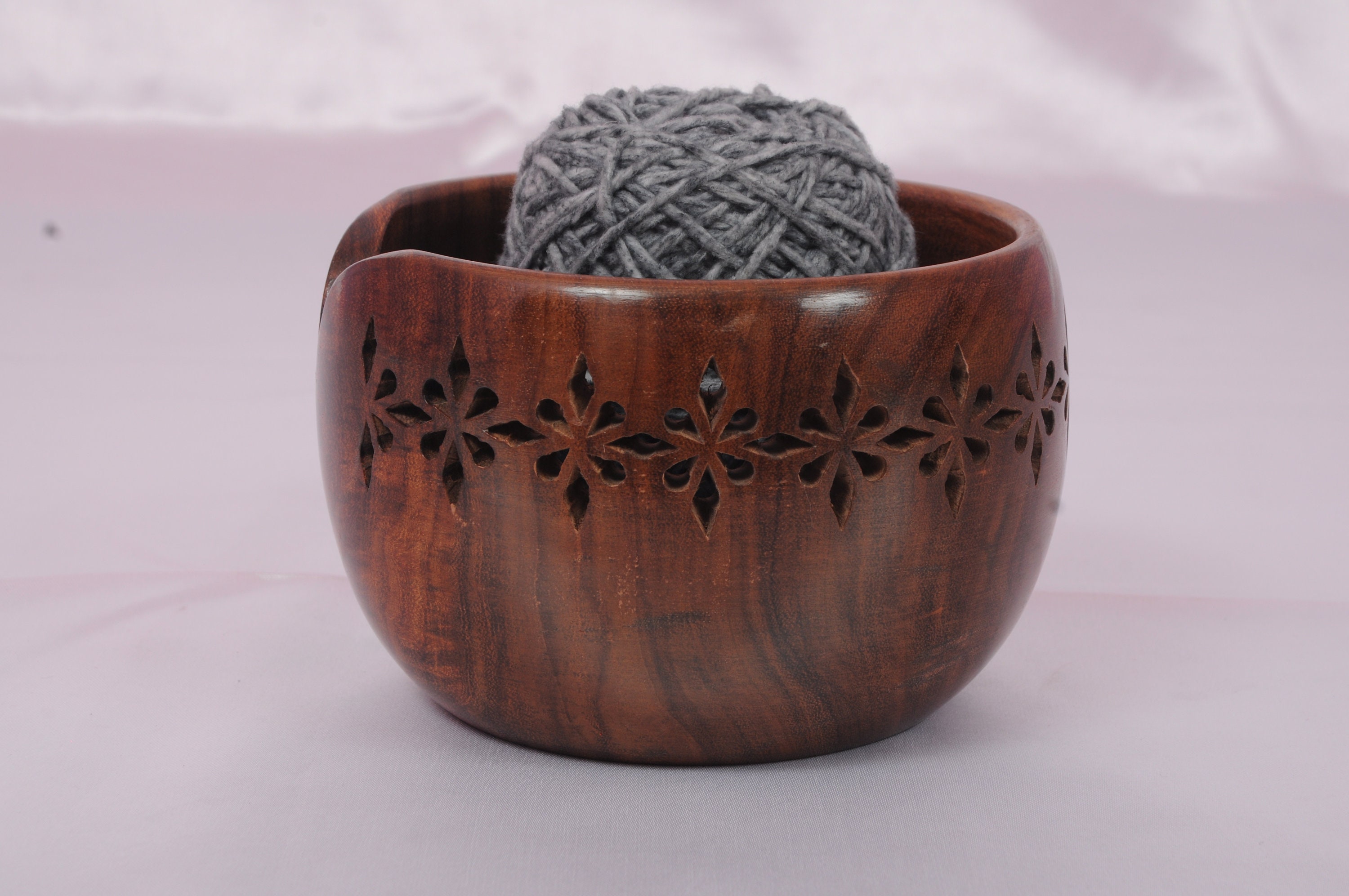 Sheesham Wood Yarn Bowl 6x4 Perfect Wooden Yarn Holder for Etsy