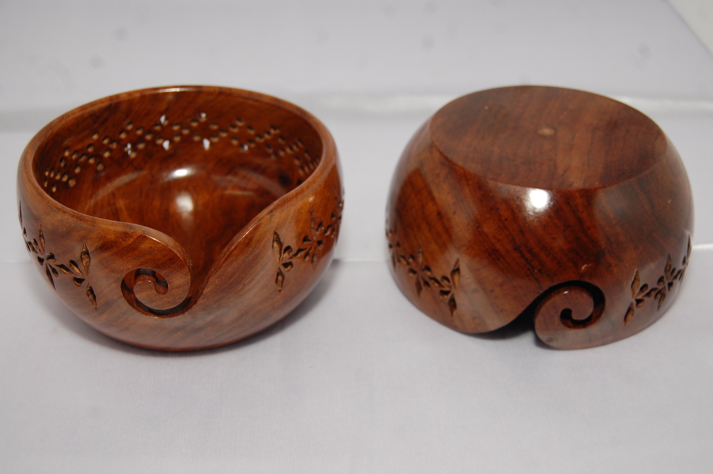 Sheesham Wood Yarn Bowl Perfect Wooden Yarn Holder for Etsy