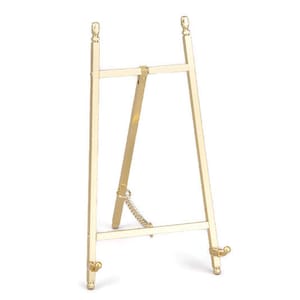 Decorative Brass or Nickel Plated Easel Display Stand, 10.5 inches high