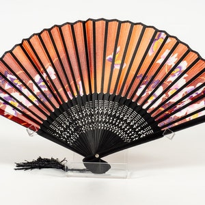 Fan Display Stand Holder Easel for Collector Antique Folding Hand Fans, Clear