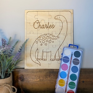 Rompecabezas personalizado para niños / Regalo de Navidad personalizado / Regalo de dinosaurio / Regalo para niño / Rompecabezas de dinosaurios / Rompecabezas de nombres