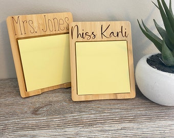 Teacher Appreciation Gift | Custom for Teacher or Staff | Sticky Note Holder | Gift for Teacher, Secretary, Principal, Aide, OT