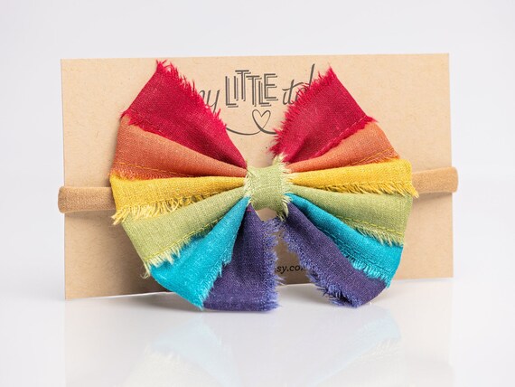 rainbow baby bow