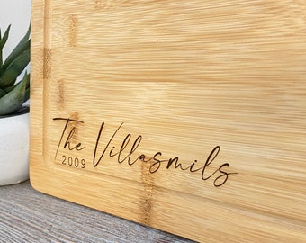 Custom Bamboo Cutting Board | Engraved Charcuterie Board | Wedding Gift | Christmas Gift | Housewarming | Personalized Cheese Board