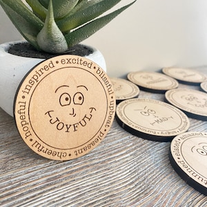 Emotion Tokens | Feeling Coins | Wooden Emotion Faces | Social Emotional Learning | Montessori | Classroom Supplies | I feel Kids Emotions