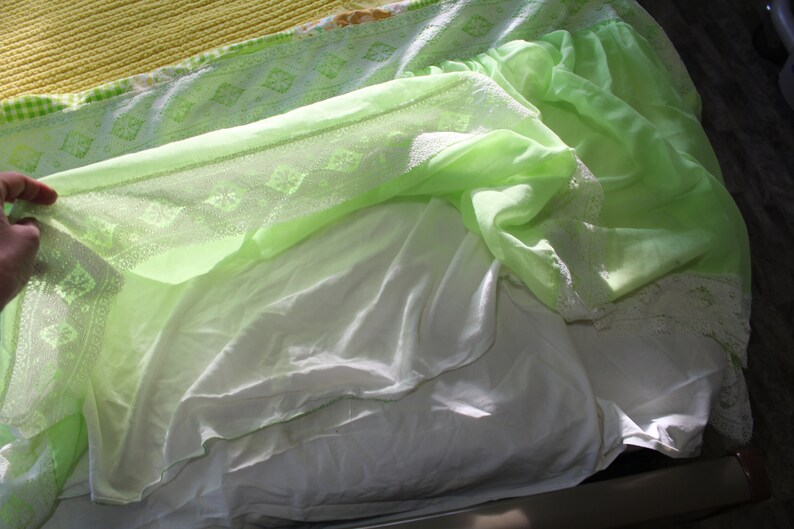 Vintage Twin Ruffely Bedspread Double Quilted With Two Etsy