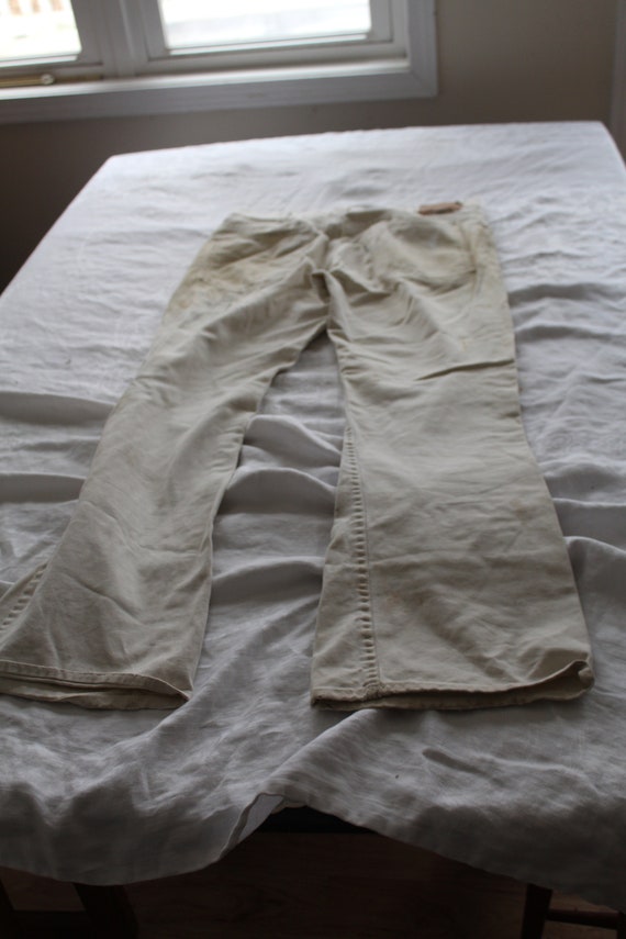 Vintage Distressed Levis White Tab 34x32 - image 7