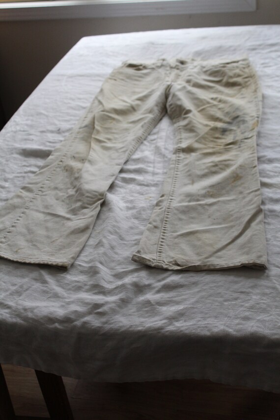 Vintage Distressed Levis White Tab 34x32 - image 1