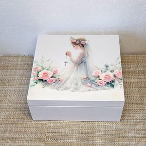 regalo personalizado para primera comunión, caja de recuerdos personalizada, caja de madera, caja de recuerdos de primera comunión, regalo de primera comunión para niña