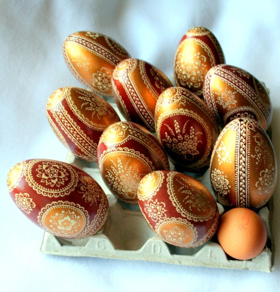 Easter Eggs Goose Eggs Pysanky Unique Art Home Decoration Super Gift