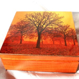Wooden Box Autumn Trees, Wooden Keepsake Box, Jewerly Box, Nice Gift ...