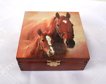 jewelry box horses, wood box horse, box for horse lover, jewelry storage, birthday gift for horse lovers