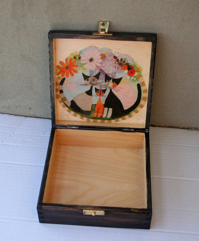 Wooden Box Cats Handmade Box Home Decoration Box for Cats Etsy