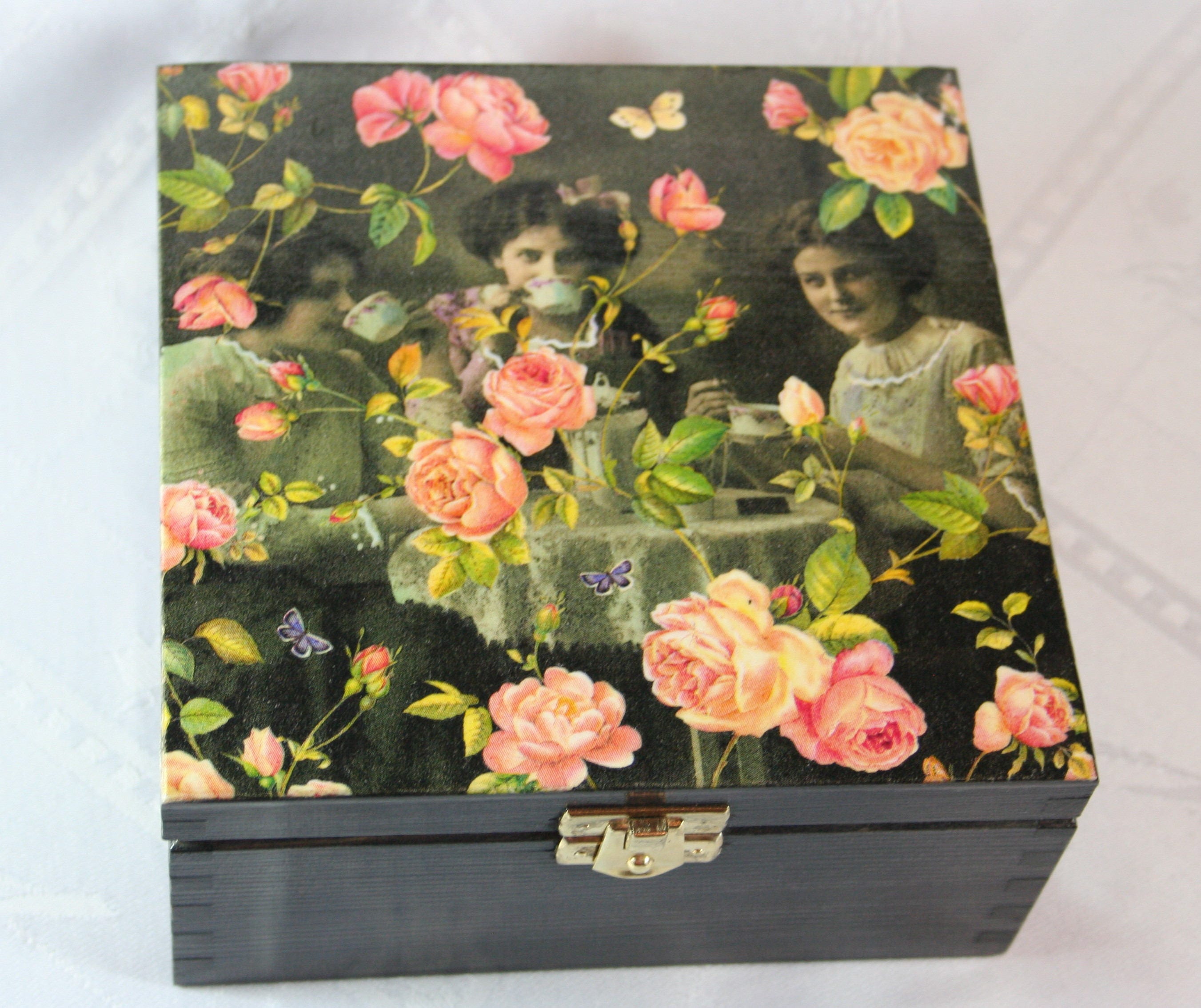 Tea box wooden box tea storage box nice housewarming gift Etsy