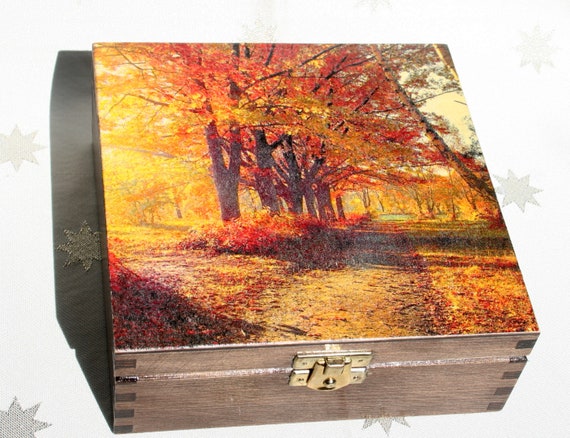 Autumn Trees Keepsake/Jewellery Box Christmas Gift FL-4JB 
