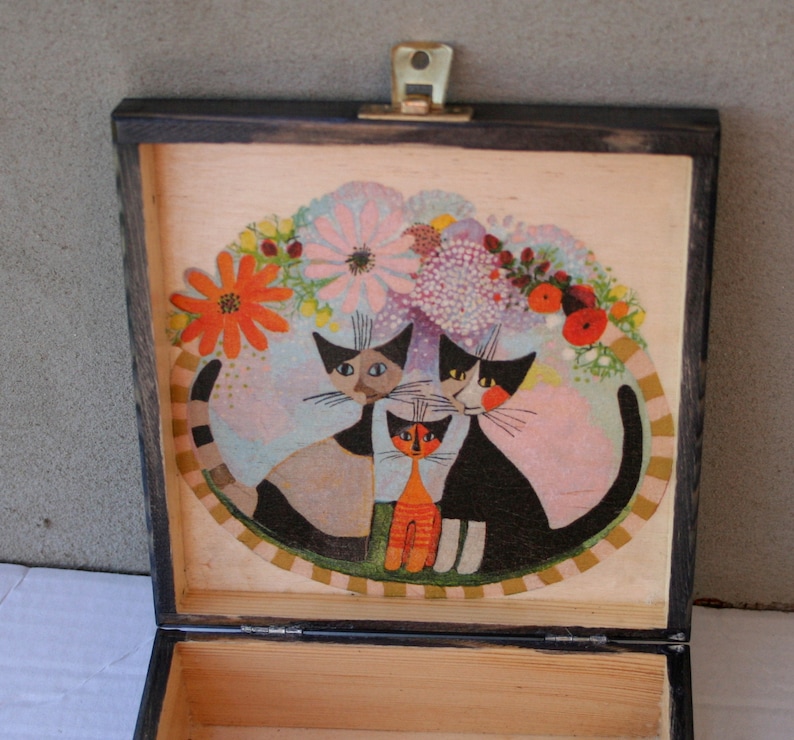 Wooden Box Cats Handmade Box Home Decoration Box for Cats Etsy