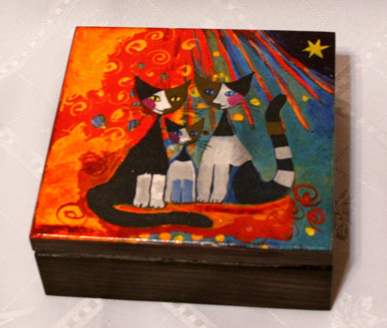 Wooden Box Cats Handmade Box Home Decoration Box for Cats Etsy