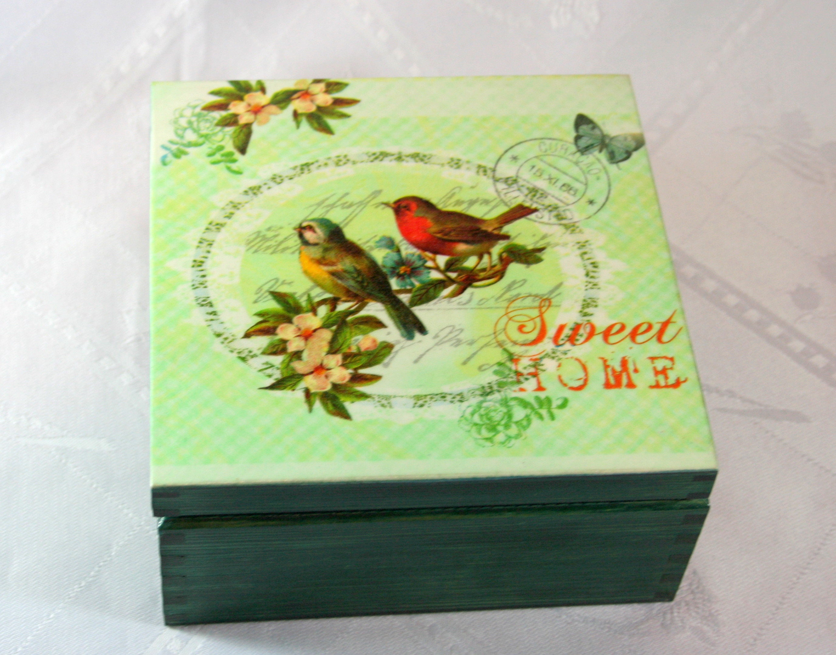 Tea box wooden box tea storage box nice housewarming gift Etsy