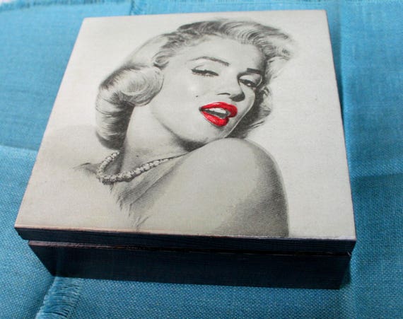 Basistheorie de wind is sterk Zorgvuldig lezen Houten doos Marilyn Monroe sieraden opslag handgemaakt - Etsy Nederland