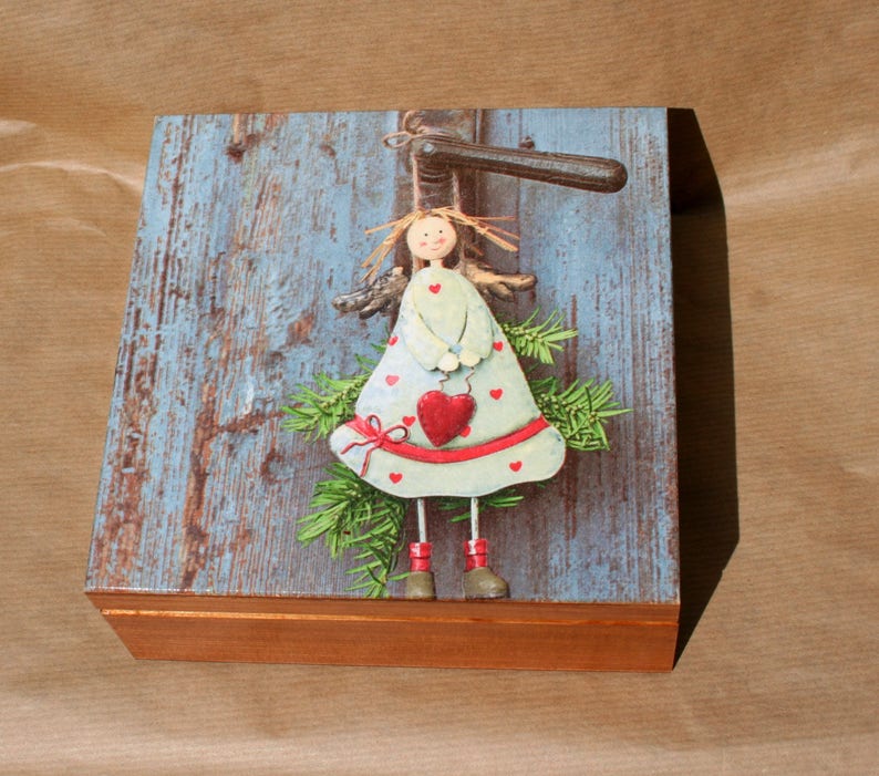 wooden box angel, box angel with heart, keepsake box, jewerly bo wooden box angel, box angel with heart, keepsake box, jewerly bo